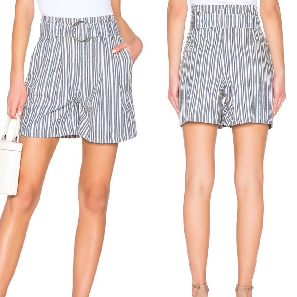 Free People Utility Short, Indigo Blue; Striped